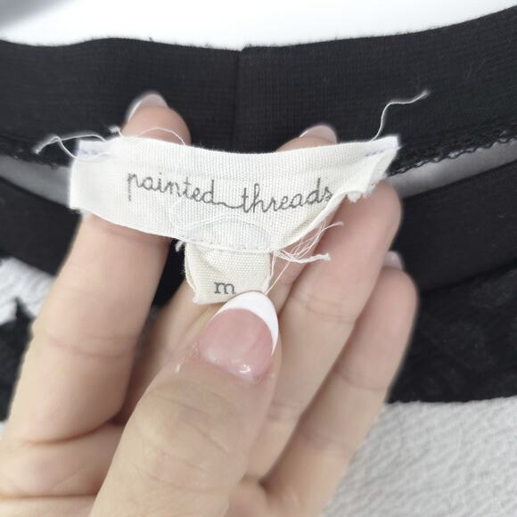 Painted Thread Textured Animal Print Jacquard Sweatshirt Contrast Hem Pullover M - Picture 5 of 9